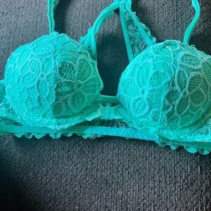 PINK Victoria's Secret Aqua Lace Bra